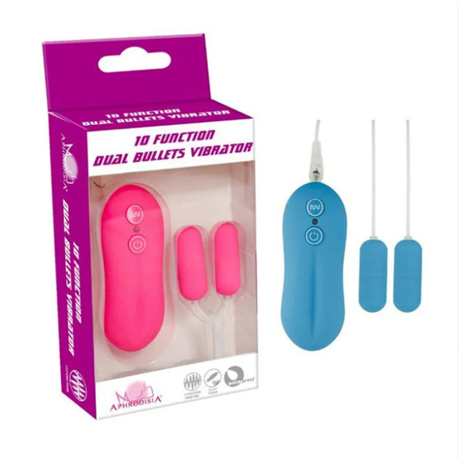 10 Speed Dual Bullet Vibe Vibrator - Double Eggs Toy