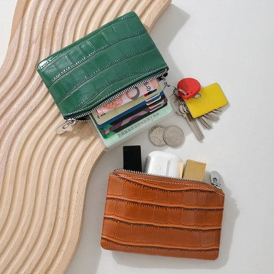PU Leather Money Coin Purse 2025 New with Key Ring Waterproof Pocket Purse Zipper Large Capacity Credit Card Holder Women Wallet Good Vibrations