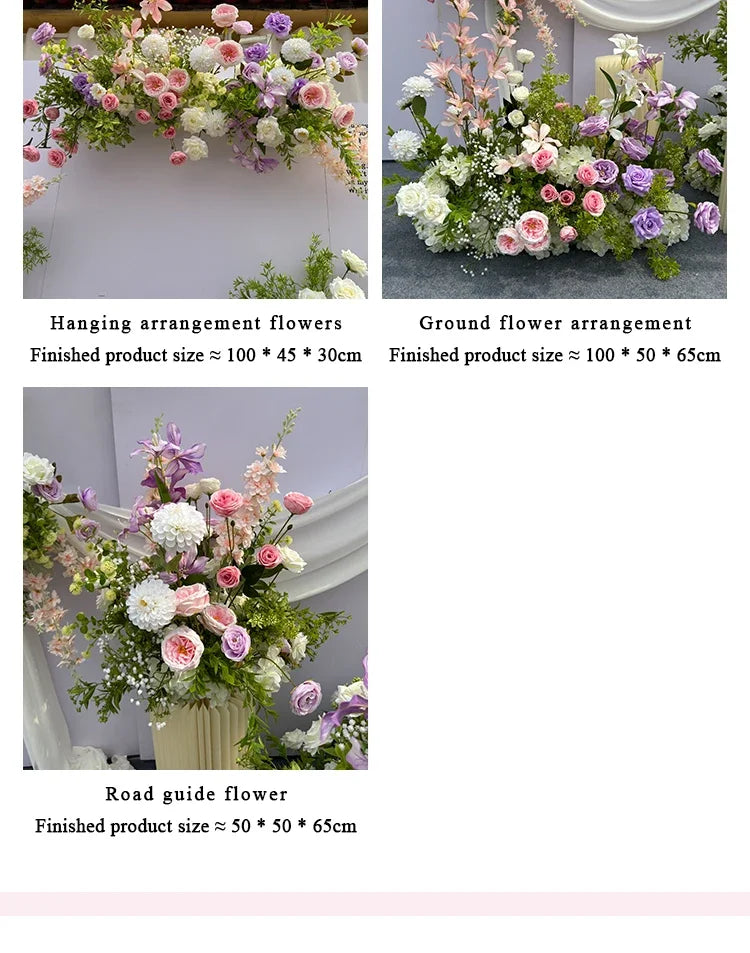 Outdor Wedding Decoration Artificial Flowers Hanging Flower Row Road Leading Flower Ball Floral Backdrop Decor Floor Flower Row Good Vibrations