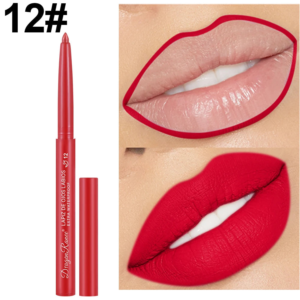 Lip Liner Lipstick Pen Waterproof Long-Lasting Hook Line Lip Pencil Matte Matte Beginner Automatic Lip Liner Bean Paste Color Hook Pen Automatic Rotating Lip Liner Good Vibrations