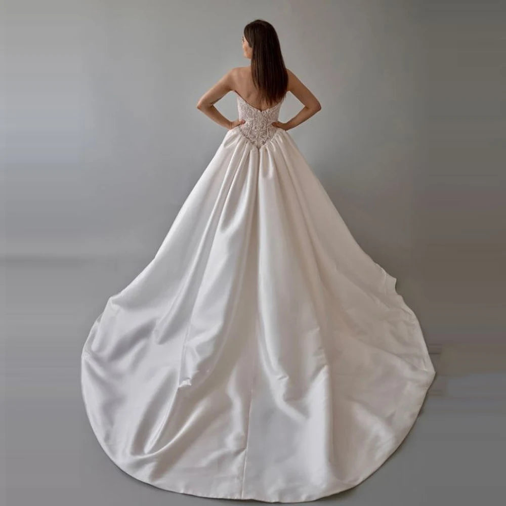 2025 Elegant Women Wedding Dresses Sexy Sleeveless A-Line Gowns Mopping Length Engagement Banquet Vestidos De Novias Customized Good Vibrations