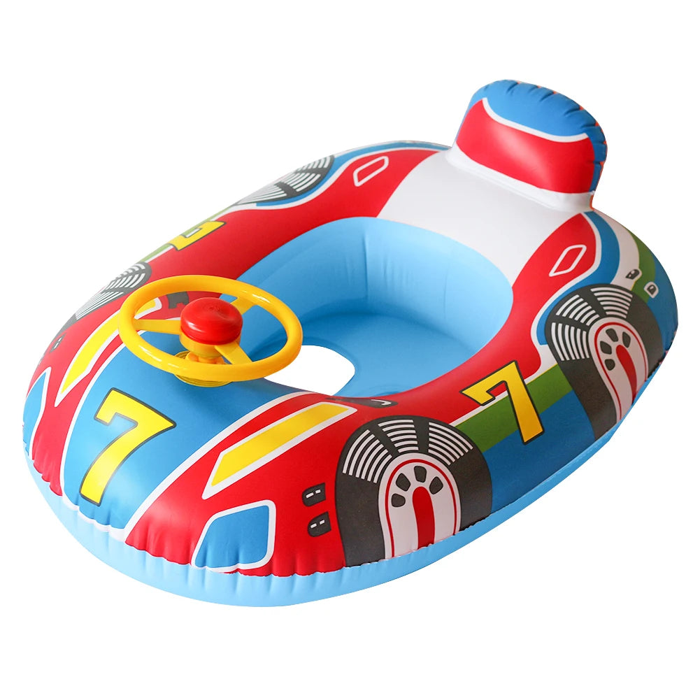 Inflatable Car Horn Boat Children's Swimming Seat - Fun and Tear-resistant Water Toy for Beach and Pool Party Good Vibrations