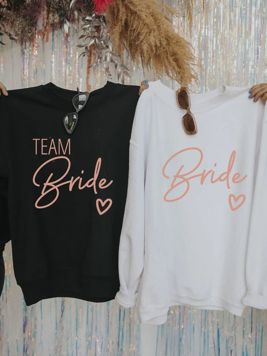 Bride & Team Bride Bridesmaid Sweatshirt Bridesmaid Proposal Maid of Honor Engagement Pullover Bride Sweater Bridesmaid Gifts Good Vibrations