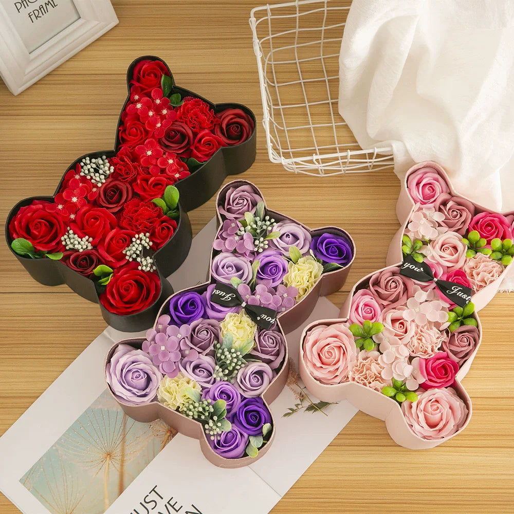 Mother's Day Rose Gift Box Soap Flower Gift Set Valentine Roses Boutique Package Gifts For Wife Wedding Supplies Wedding Good Vibrations Adult Super Store