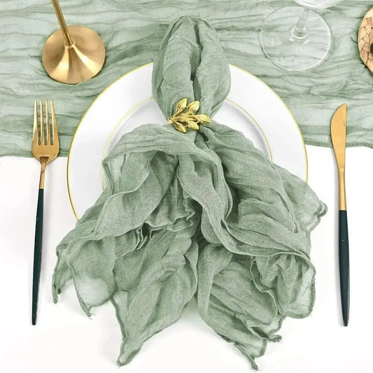 Party Supply Table Decoration Gauze Napkin Soft Reusable Cotton Napkin Vintage Thin Placemats Banquet Good Vibrations