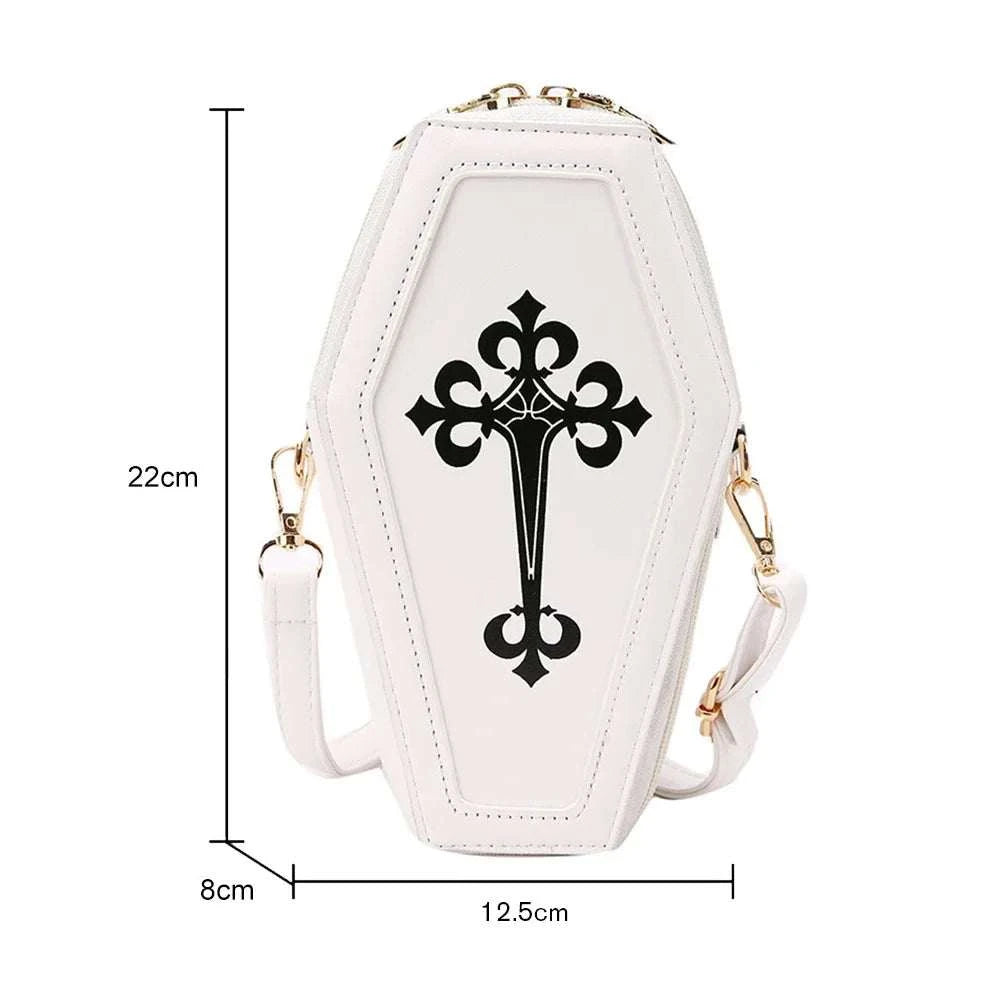 Women Fashion Shoulder Bag Large Capacity Coffin Shaped Casual Satchel Bag Adjustable Strap Spider Web PU Leather Chic Hobo Bag Good Vibrations