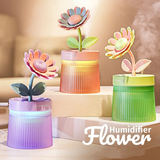 2024 USB Portable Ultrasonic Humidifier - Colorful Cup Aroma Diffuser, Cool Mist Maker, Flower Air Purifier with LED Light Good Vibrations Adult Super Store