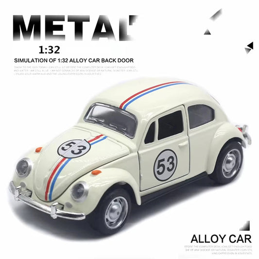 1:32 Vintage Die-Cast Racing Car Toy,High-Quality Metal Alloy, Manual Pull-Back, Suitable for Ages 3+,Collectible Classical Car Good Vibrations
