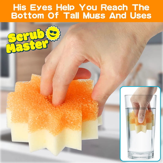 Scrub Master Scratch-Free Multipurpose Dish Sponge - BPA Free & Made with Polymer Foam - Stain & Odor Resistant Kitchen Sponge Good Vibrations