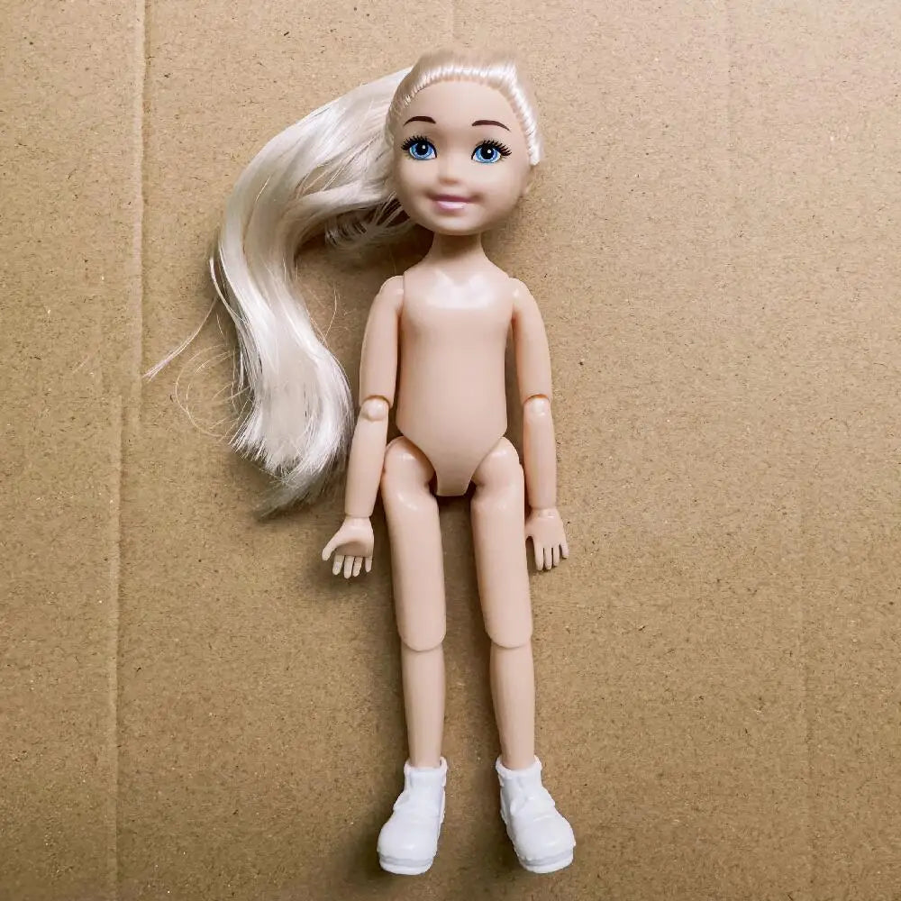 14cm Little Kelly Joints Movable 5-inch Boys Girls Dark Ordinary Skin Naked Body Reborn Bjd 1/12 Toys White Blonde Black Hair Good Vibrations