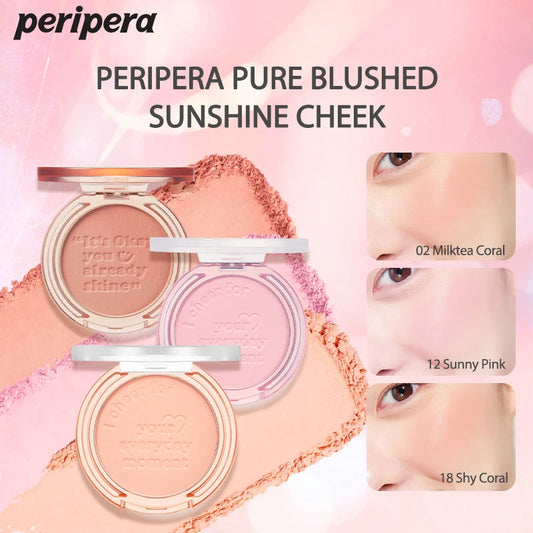 Single Color Blush Palette, Matte Fine Powder Cheek Blush, Non-Cakey, Long-Lasting, Nude Makeup, K-Beauty Cosmetic Good Vibrations
