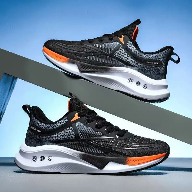 Outdoor Men Running Shoes Breathable Male Casual Walking Sneakers Lightweight Sport Shoes Comfortable Athletic Training Footwear Good Vibrations