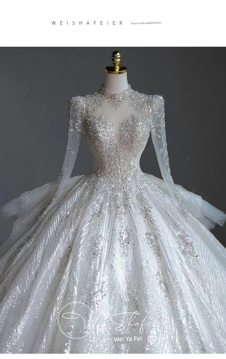 Short Long-Sleeved Socialite Wedding Dress