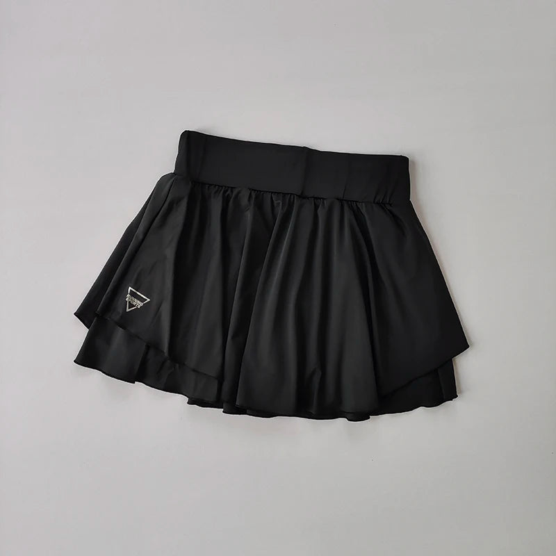 Sports skirt fake two-piece running skirt womensummer quick drying hip covering light proof breathable tennis Yoga skirt pants Good Vibrations