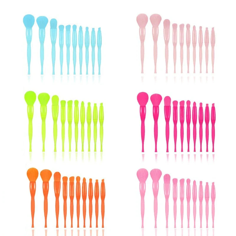 10 pcs Candy Color Makeup Brushes Set 2021 New Powder Foundation Eyebrow Eyeshadow Blush Make Up Tools Kit Foundation Brush Set Good Vibrations