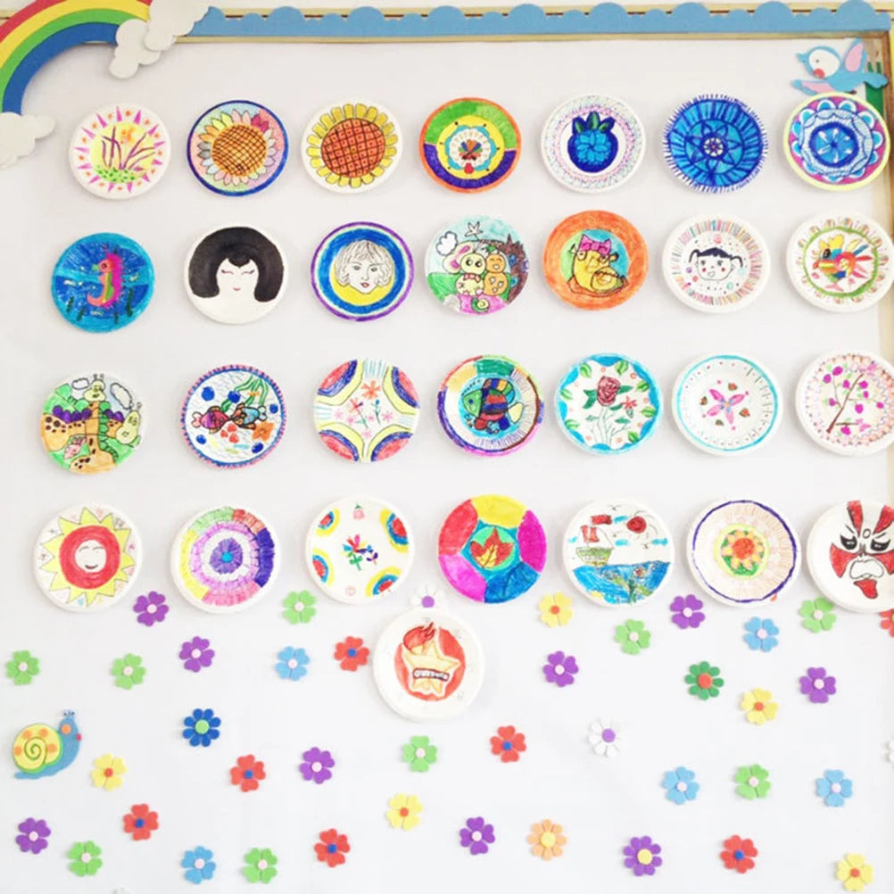 50 Pcs/lot Disposable Plastic Plates for Weddings Hard Dishes Parties Paper Wooden Cake Pan Tableware Good Vibrations