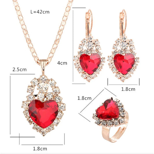 Jewelry Sets Women Wedding Jewelry Set for Brides Gold-Color Zirconia Earring Pendant Necklace Ring Sets Good Vibrations Adult Super Store