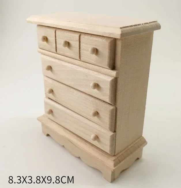 1:12 Miniature Dollhouse Furniture Model Play House Toy Cabinet Wooden Clamshell Desk New Diy Miniature Dollhouse Accessories Good Vibrations