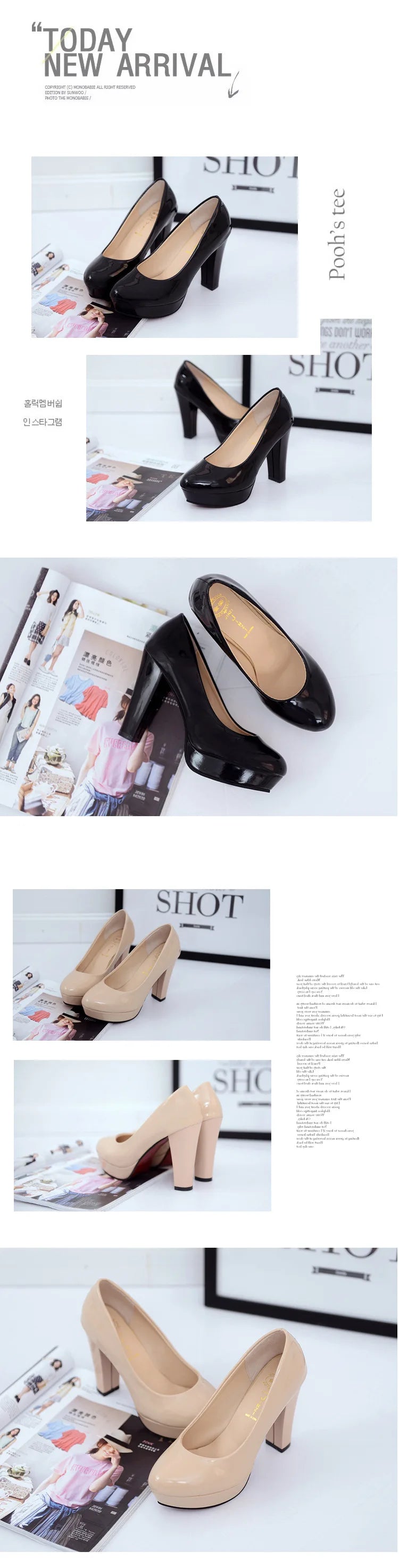 2025 High Heels Shoes Women White Wedding Shoes Thick 10 CM Heels Fashion Party Pumps Footwear Black Red Round Zapatos De Mujer Good Vibrations