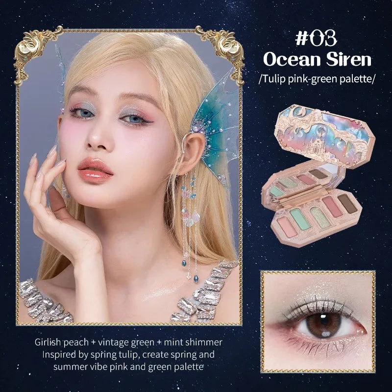 Flower Knows Never's Shop Collection 8 Color Glitter Eyeshadow Palette High Pigmented Eye Makeup Matte Shimmer Eye Shadow Pallte Good Vibrations