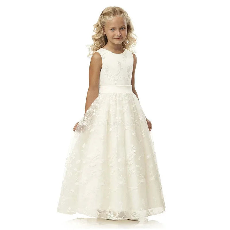 Flower Girl Dress Lace Chiffon Long Dresses Flower Girl Wedding Dress Summer Boho Birthday Party Wedding Dress For 2-14 Years