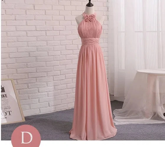 Customized Chiffon Dusty Pink Bridesmaid Dress Wedding Party Gowns Sweet Memory Bride Robes Formal Gowns For Long Prom Dresses