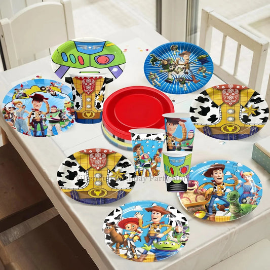 7/9 inch Toy Story Party Plates Birthday Decor Tableware Buzz Lightyear Paper Dish Cups Baby Shower Kids Favors Party Supplies Good Vibrations