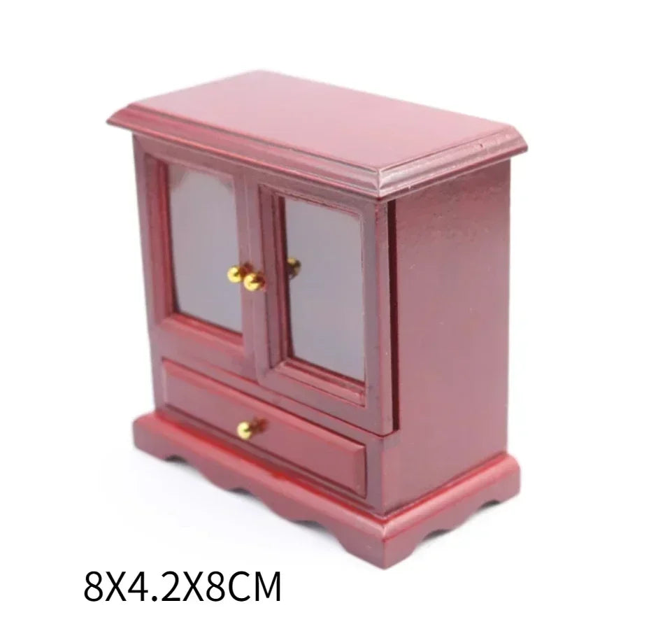 1:12  Miniature Dollhouse Furniture Model Play House Toy Cabinet Wooden Clamshell Desk New Diy Miniature Dollhouse Accessories Good Vibrations