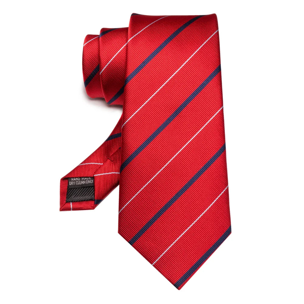 EASTEPIC Men's Gifts of Striped Ties Red Neckties for Gentlemen in Fine Apparel Fashionable Accessories for Social Occasions Good Vibrations