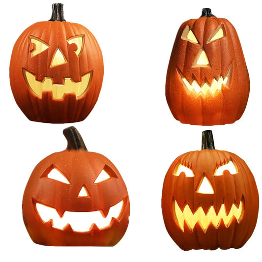 Halloween Led Decorative Vintage Style Hollow Lighted Pumpkin Lantern Scene Layout Decor Indoor And Outdoor Home Decoration Good Vibrations