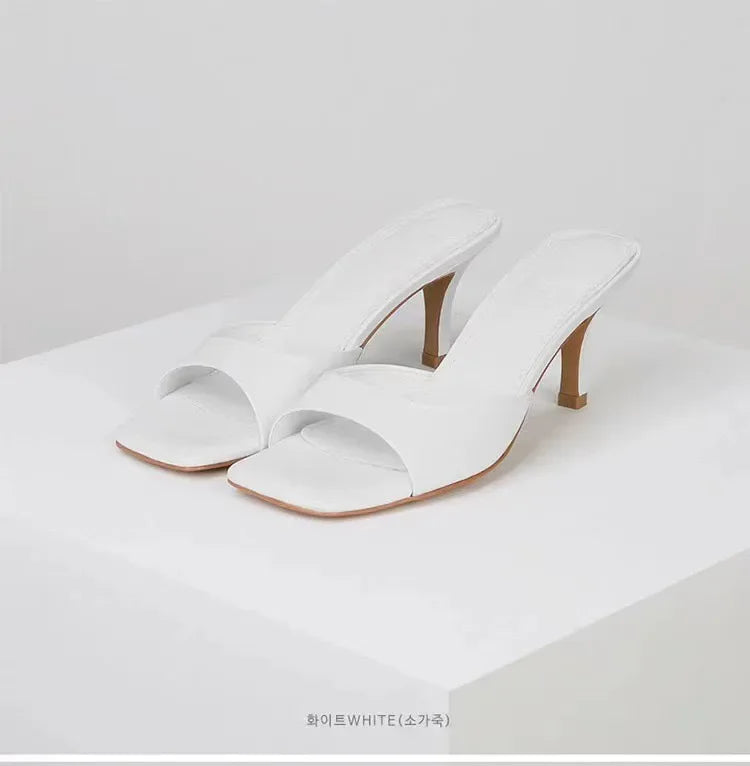 Women High Heel Sandals Summer New Fashion Square Toe Open Toe Women Elegant Casual Comfortable Black High Heel Sandals Good Vibrations