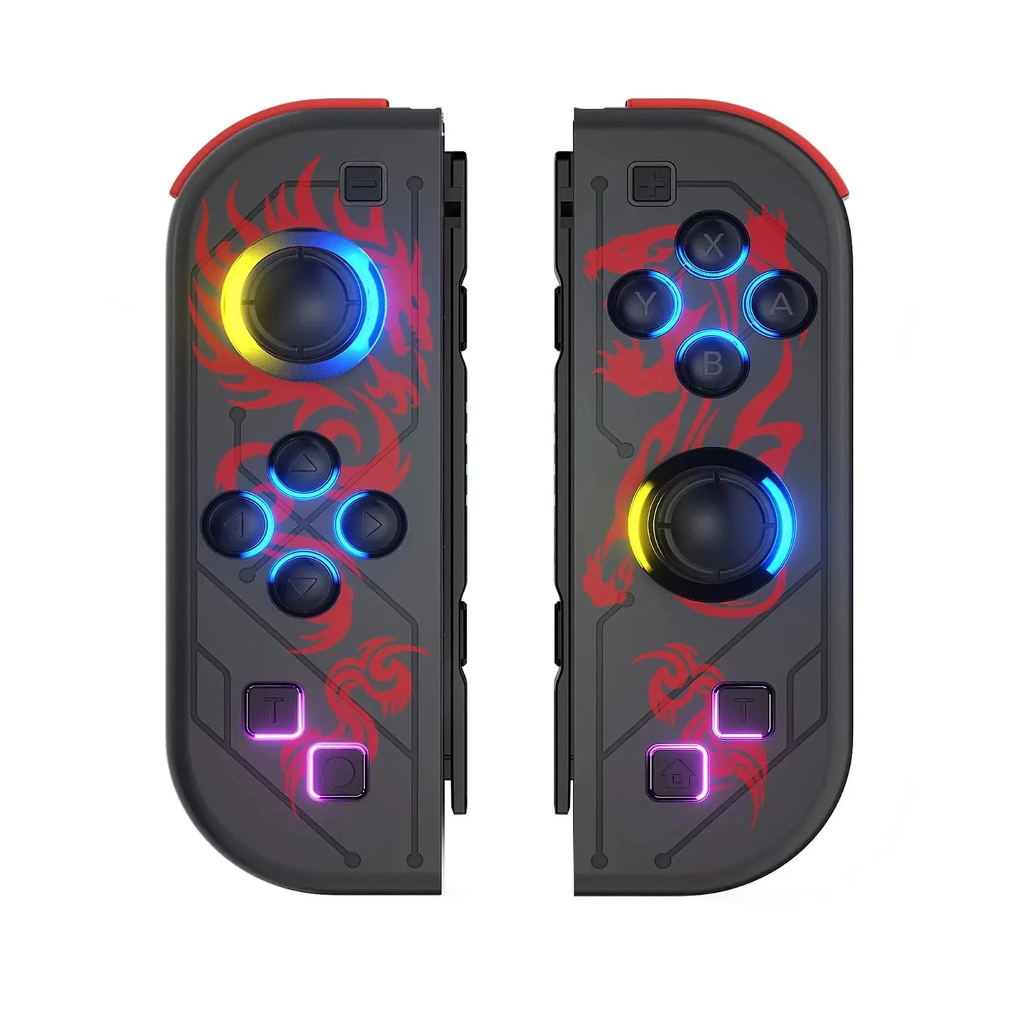 BT 5.2 Switch Joy Controller L/R RGB LED Joypad Gamepad For Nintend Switch/Oled/Lite Joystick with Dual Vibration 6-Axis Wake up Good Vibrations