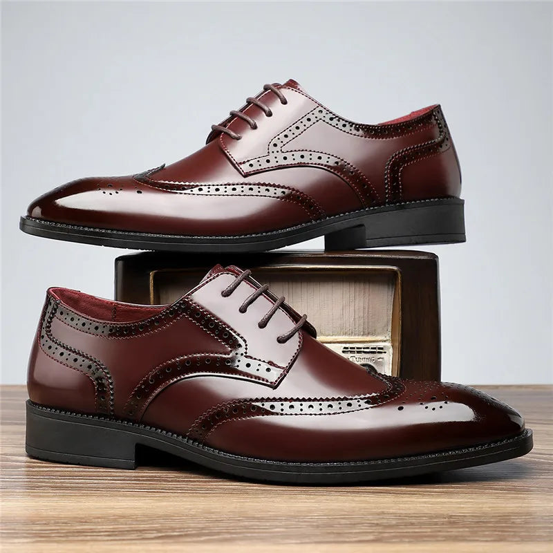 Fashion New Men's Pointed Green White Casual Brogues Oxford Shoes Male Wedding Dress Homecoming Formal Wedding Formal Footwear
