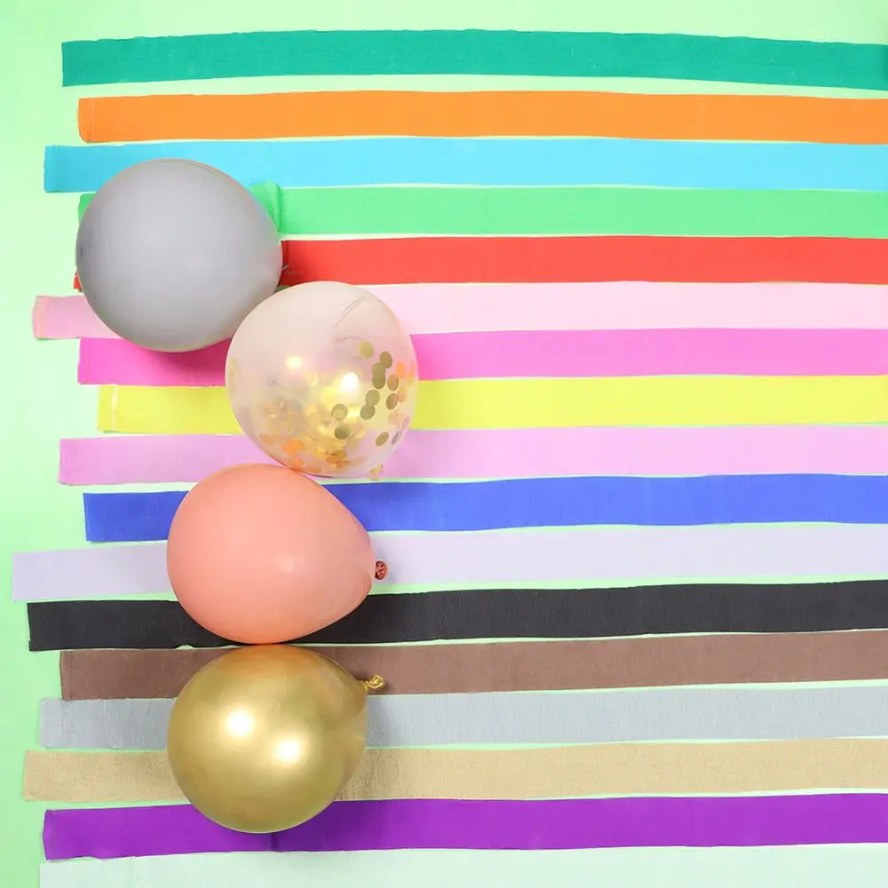 1 Roll DIY Party Supplies Baby Shower Decoration Garland Photography Backdrops DIY Paper Crepe Paper Streamers Wedding Decor Good Vibrations