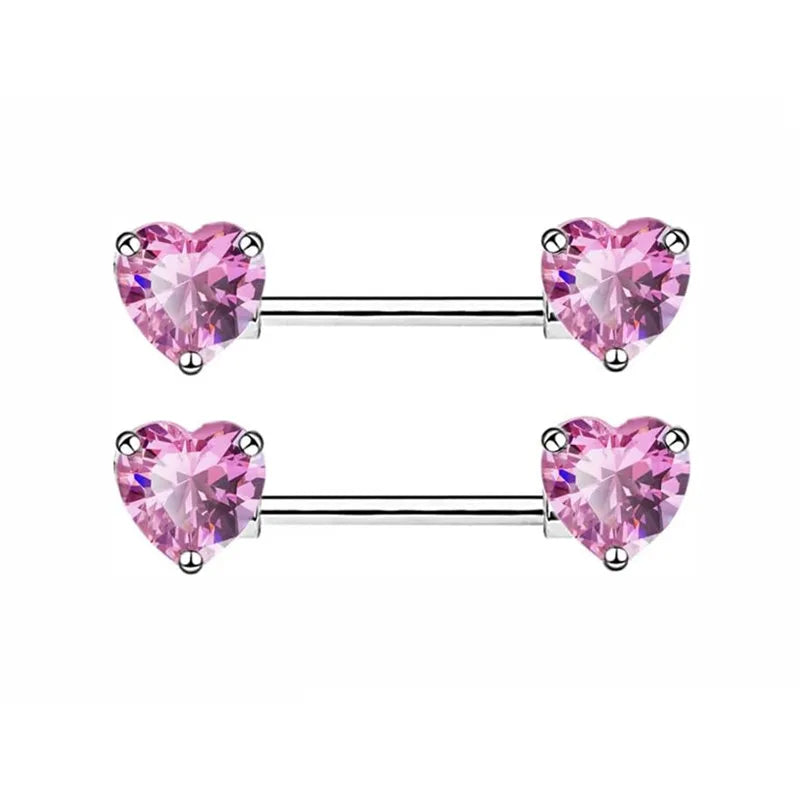 1Pair Pink Butterfly Nipple Piercing Jewelry Shiny Crystal Nipple Rings For Women Girls Heart Nipple Barbells Piercing Pezon Good Vibrations Adult Super Store