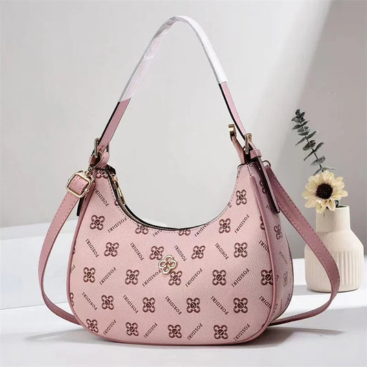 Elegant Leather Crossbody Messenger Bag - Unique Solid Color Commuter Purse with Retro Parisian Designer Details Good Vibrations