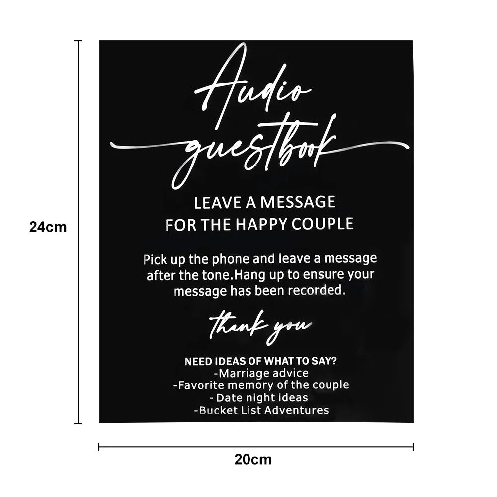Audio Guestbook Pick Up The Phone Leave A Message For The Newlyweds Clear Glass Look Acrylic Wedding Sign, Guest Book Lucite Good Vibrations