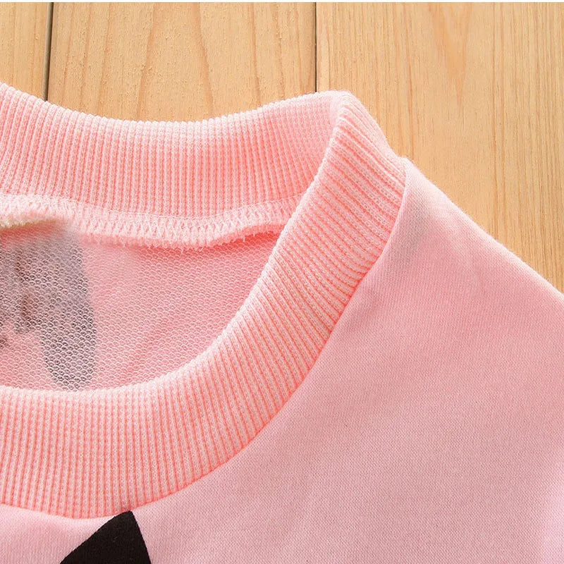 Toddler Girls Clothing Sets Autumn spring Children Girls Clothes T Shirt Skirt Legging Pants Outfits Kids Girls Sport Suit Good Vibrations