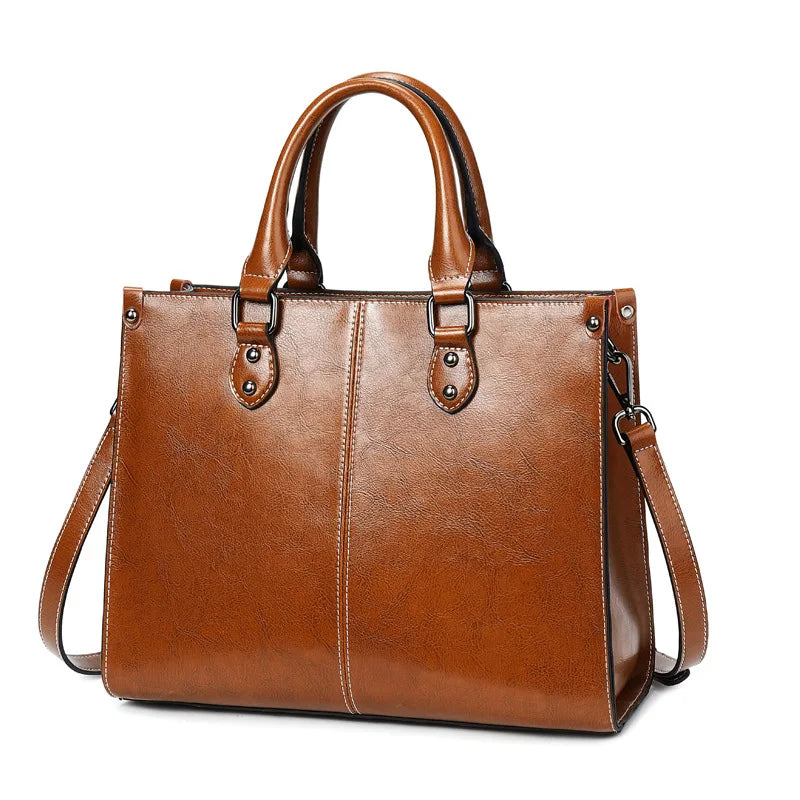 Women Handbag Cross body Shoulder Tote Bag Genuine Leather Shopping Fashion Office Female Real Cowhide Messenger Top Handle Bags Good Vibrations