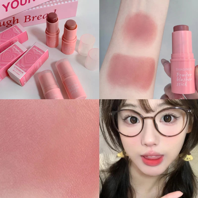 SHAQINUO Energizing Blush Stick - Natural Matte Finish, Creamy Texture, Easy to Blend for a Youthful Glow Good Vibrations