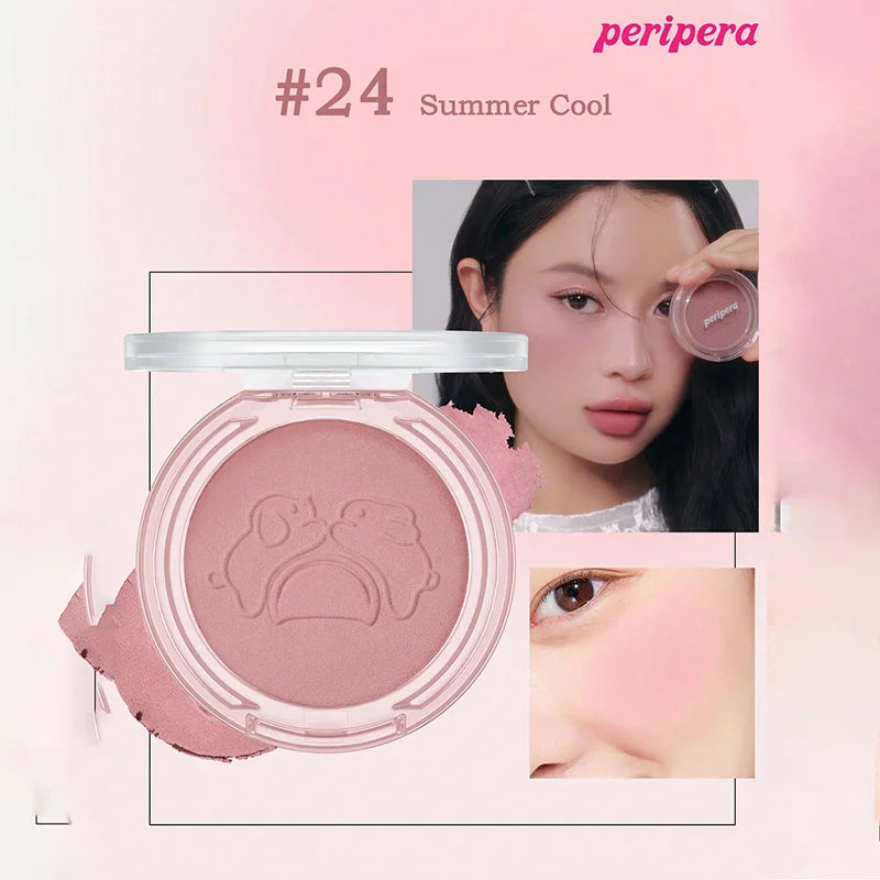 Single Color Blush Palette, Matte Fine Powder Cheek Blush, Non-Cakey, Long-Lasting, Nude Makeup, K-Beauty Cosmetic Good Vibrations