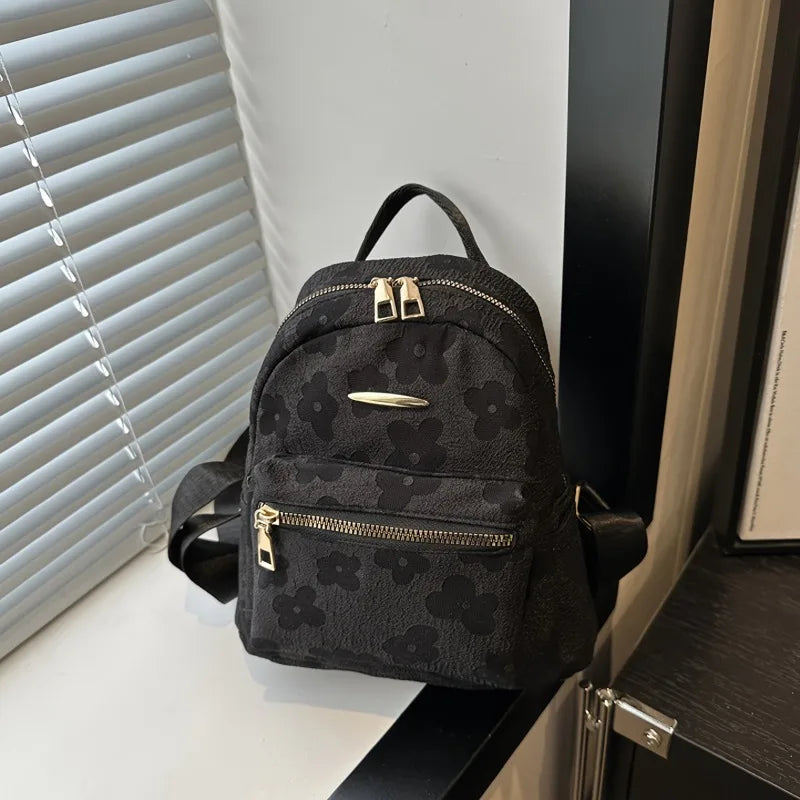 Women's Mini Backpack Fashion Solid Color Small Simple Casual Traveling Large Capacity Durable Female's Schoolbag Good Vibrations