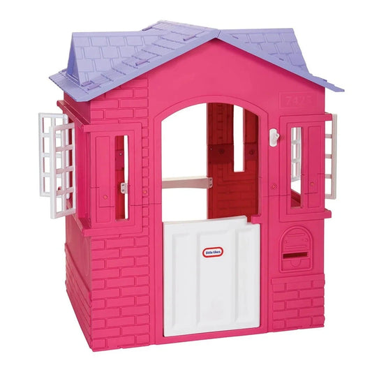 Cape Cottage Playhouse Indoor Outdoor Kids Role Playhouse Lightweight Working Door Windows Age 2-8 Easy Assemble Fun Good Vibrations