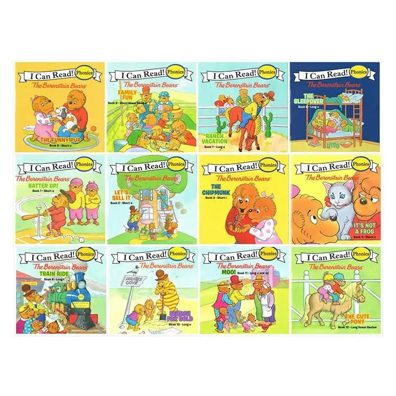 12 Books/Set I Can Read Phonics My First Berenstain Bears English Picture Book Children Pocket Story Book Good Vibrations