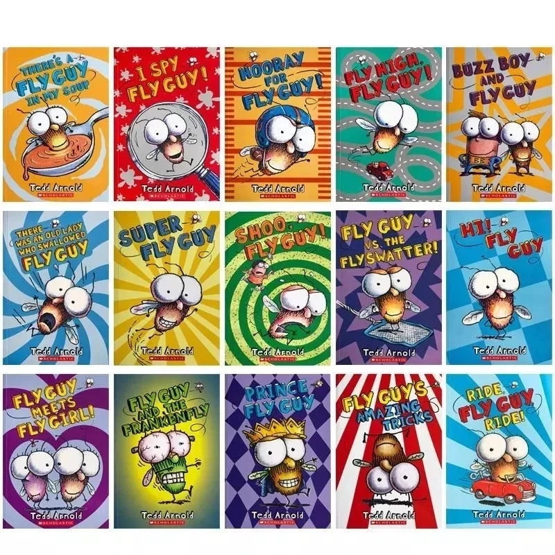 15 Books / Set English Usborne Books for Children Kids Picture Books Baby Famous Story The Fly Guy Series Fun Reading Story Book Good Vibrations