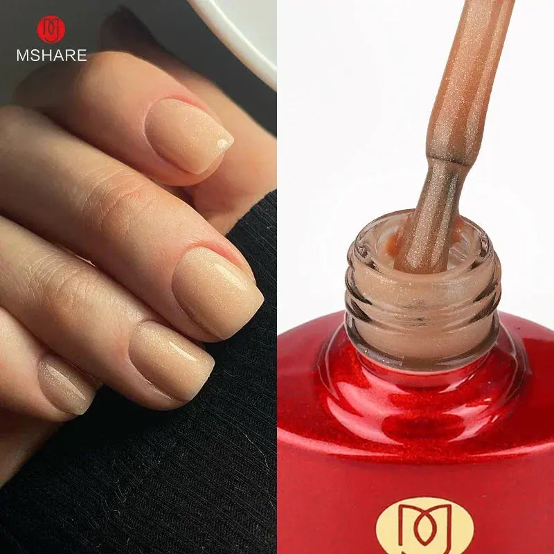 MSHARE Blush Pink Shade Color Rubber Base Gel Polish Nail Camouflage Nails Gel 10ml Good Vibrations