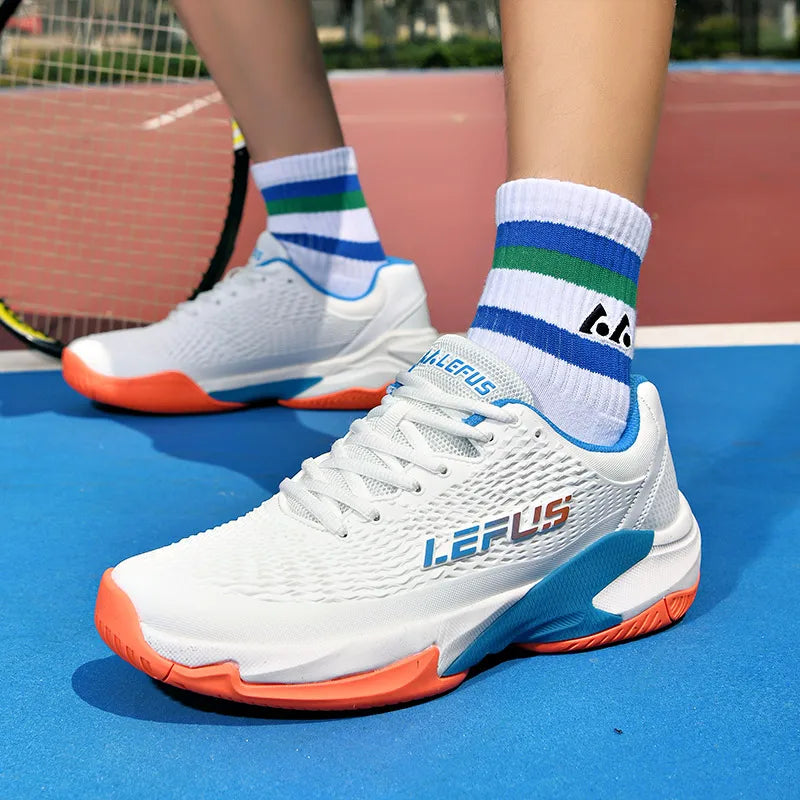 2025 New Men Tennis Sneakers Breathable Tennis Training Shoes Comfortable Unisex Tennis Footwear Wear-Resisting Low Top Sneakers Good Vibrations