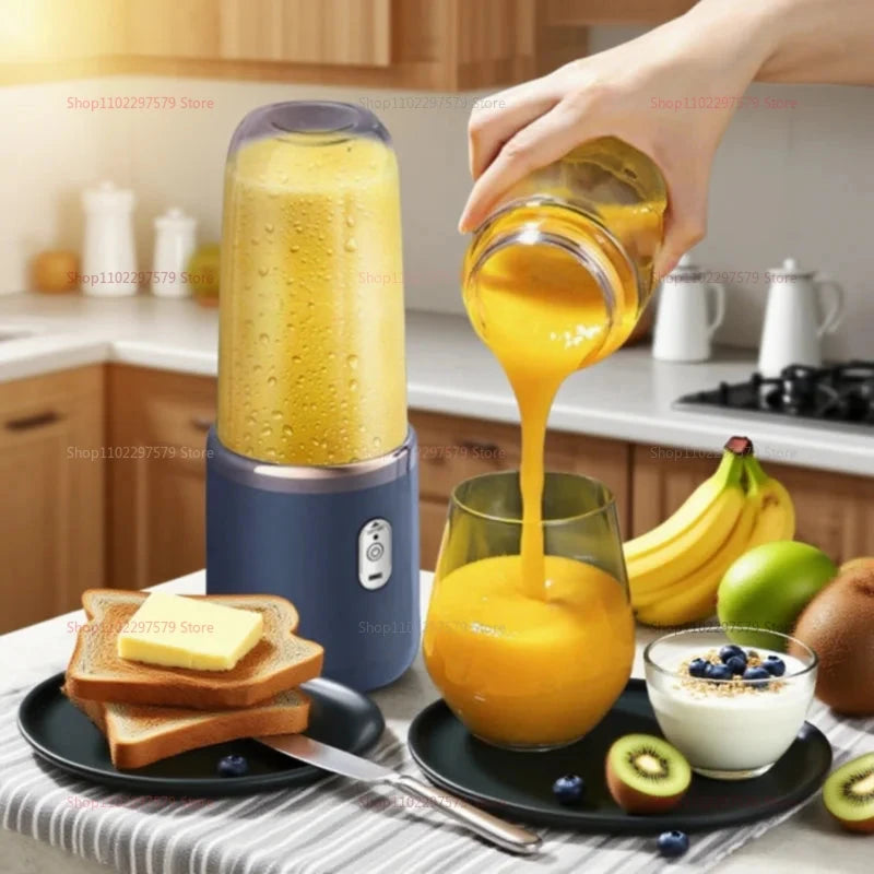 6 Blades Portable Blender 2Cups For Travel Portable Electric Juicer Mixer Usb Charge Fresh Fruit Juice Personal Blender Smoothie Good Vibrations