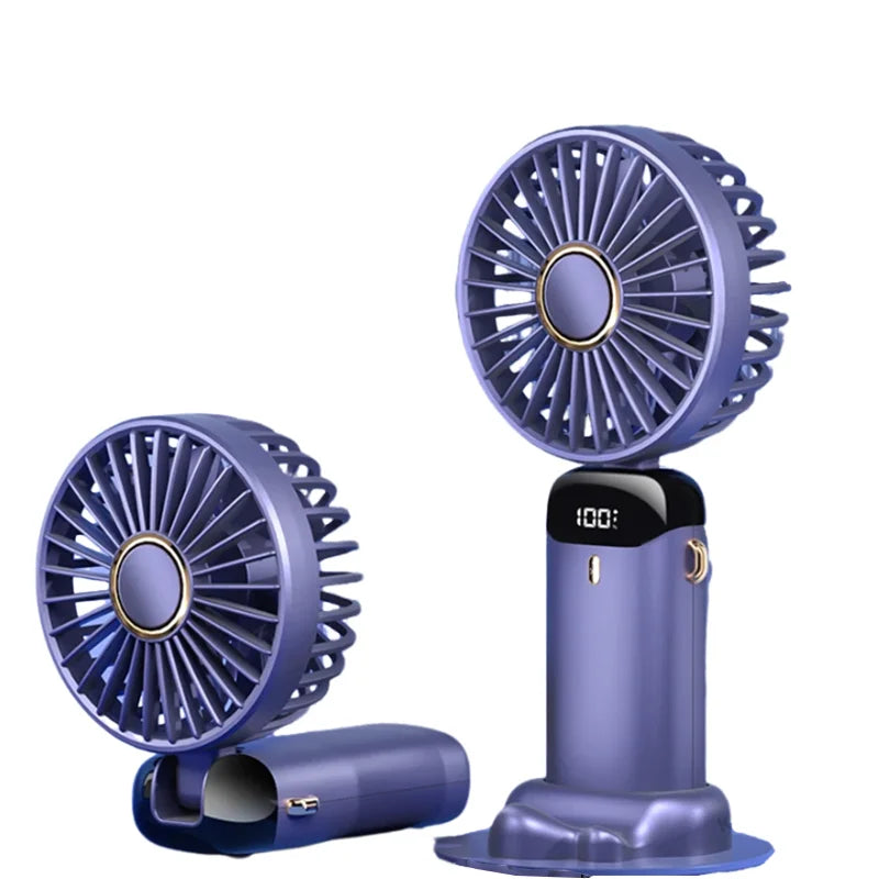 5 Speed Adjustable Intelligent Digital Display USB Folding Neck Hanging Fan Portable Charging Model Portable Cooling Device Good Vibrations