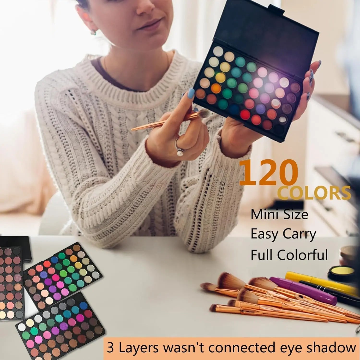 120 Color Eye Makeup Waterproof Make up Nude Eye Shadow Palette Glitter Matte Pigmented Powder Pressed Shine Eyeshadow Cosmetic Good Vibrations